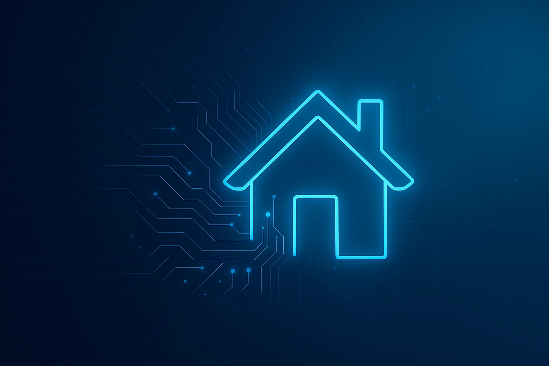 Abstract image of home with computer nodes representing AI Home Equity
